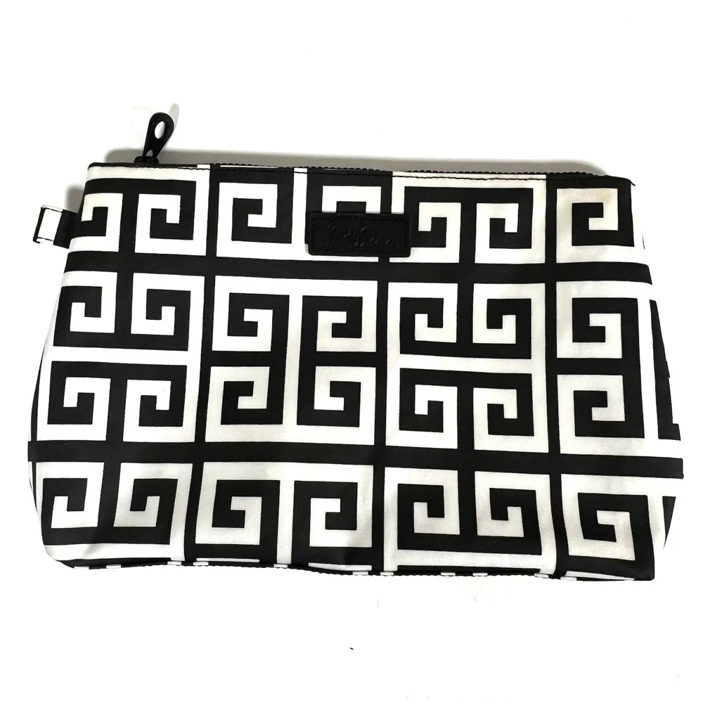 Jo & Jo Australia Cosmetic‎ Makeup Bag Greek Key Design Black and White